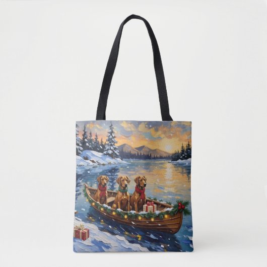 Rhodesian Ridgeback Kerstboot Vakantie Draagtas (Voorkant)