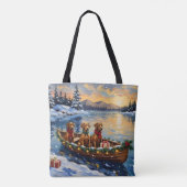Rhodesian Ridgeback Kerstboot Vakantie Draagtas (Achterkant)