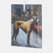 Rhodesian Ridgeback Kerstfeest Seizoen Glas Ornament (Voorkant links)