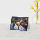 Rhodesian Ridgeback Kerstfeest Seizoen Kaart (Gele Bloem)