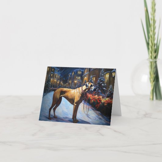 Rhodesian Ridgeback Kerstfeest Seizoen Kaart (Voorkant)