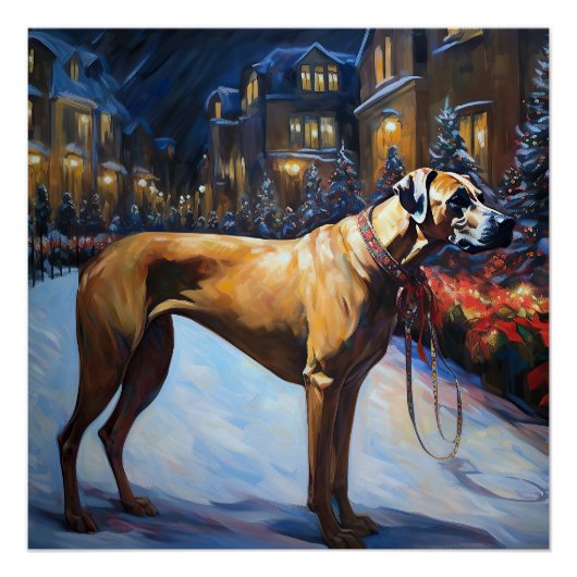 Rhodesian Ridgeback Kerstfeest Seizoen Perfect Poster (Voorkant)