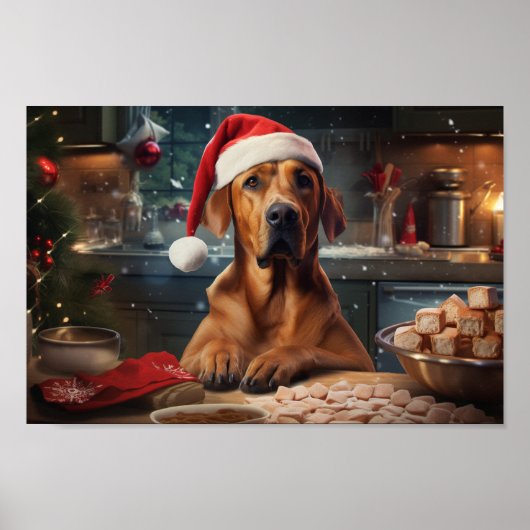 Rhodesian Ridgeback Kerstkoekjes Vakantie Poster (Voorkant)
