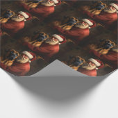 Rhodesian Ridgeback Kerstman Feestelijke Kerstmis Cadeaupapier (Hoek)