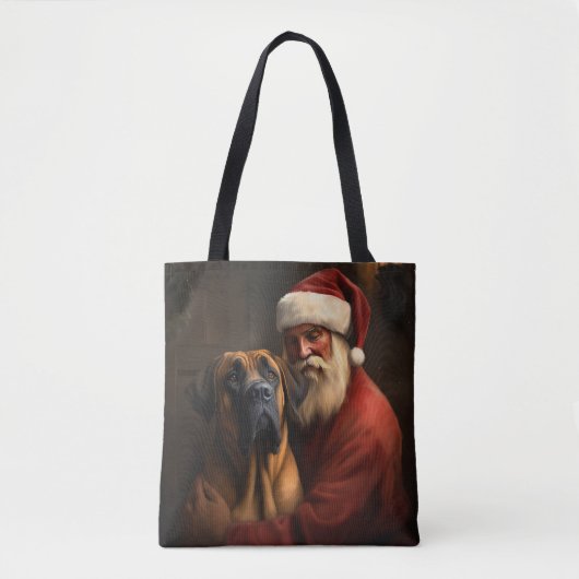 Rhodesian Ridgeback Kerstman Feestelijke Kerstmis Draagtas (Voorkant)