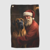 Rhodesian Ridgeback Kerstman Feestelijke Kerstmis Golfhanddoek (Voorkant)