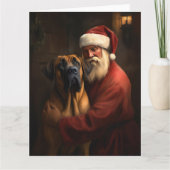 Rhodesian Ridgeback Kerstman Feestelijke Kerstmis Kaart (Voorkant)