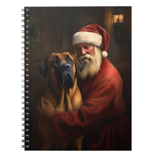 Rhodesian Ridgeback Kerstman Feestelijke Kerstmis Notitieboek (Voorkant)