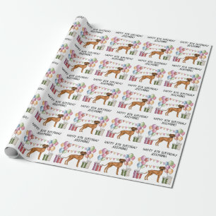 Rhodesian Ridgeback Kleurrijk Pastel Gelukkig Verj Cadeaupapier
