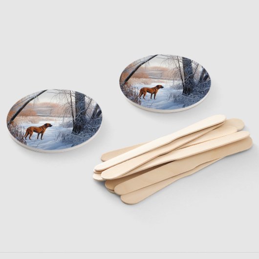 Rhodesian Ridgeback laat het sneeuwen Kerstmis Handwaaier (Niet-gemonteerd)