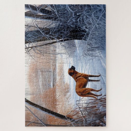 Rhodesian Ridgeback laat het sneeuwen Kerstmis Legpuzzel (Verticaal)