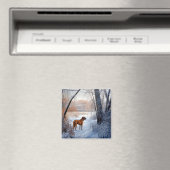 Rhodesian Ridgeback laat het sneeuwen Kerstmis Magneet (Insitu (Vaatwasser))
