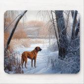 Rhodesian Ridgeback laat het sneeuwen Kerstmis Muismat (Voorkant)