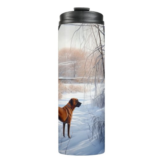 Rhodesian Ridgeback laat het sneeuwen Kerstmis Thermosbeker (Voorkant)