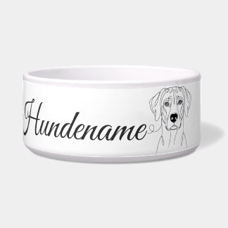 Rhodesian Ridgeback Line Art personalized bowl Voerbakje