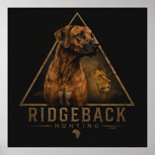 Rhodesian Ridgeback met Leeuw Poster