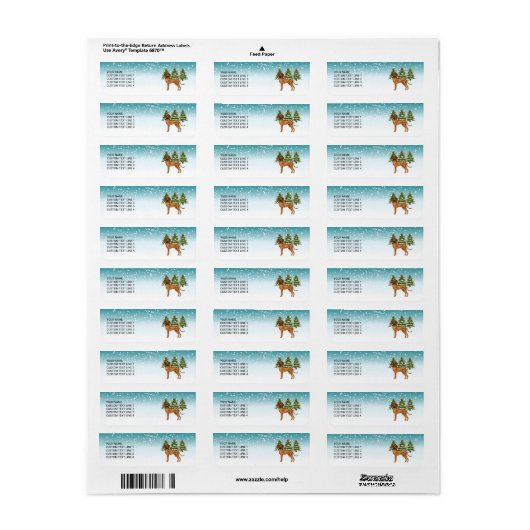 Rhodesian Ridgeback met tekst Snowy Winter Forest Etiket (Full Sheet)