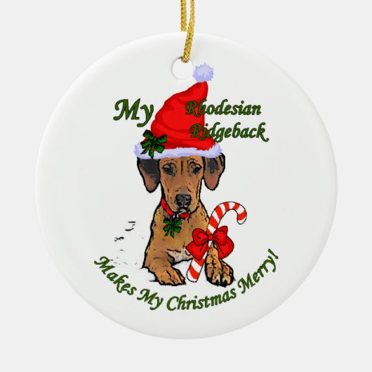 Rhodesian Ridgeback, ornement de cadeaux de Noël (Devant)