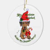 Rhodesian Ridgeback, ornement de cadeaux de Noël (Gauche)