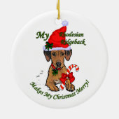 Rhodesian Ridgeback, ornement de cadeaux de Noël (Dos)