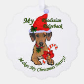Rhodesian Ridgeback, ornement de cadeaux de Noël (Recto)