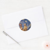 Rhodesian Ridgeback Paar - Sterrennacht Ronde Sticker (Envelop)