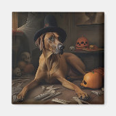 Rhodesian Ridgeback Pumpkins Halloween Scary Magneet (Voorkant)