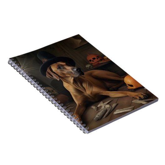 Rhodesian Ridgeback Pumpkins Halloween Scary Notitieboek (Rechterzijde)