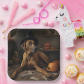Rhodesian Ridgeback Pumpkins Halloween Scary Papieren Bordje (Feest)
