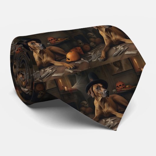 Rhodesian Ridgeback Pumpkins Halloween Scary Stropdas (Opgerold)