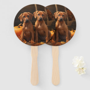 Rhodesian Ridgeback Pup Autumn Delight Pompoen Handwaaier