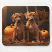 Rhodesian Ridgeback Puppy Herfst Delight Pompoen Muismat (Voorkant)