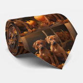 Rhodesian Ridgeback Puppy Herfst Delight Pompoen Stropdas (Opgerold)