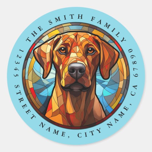 Rhodesian Ridgeback Ronde Stickers (Voorkant)