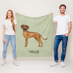 Rhodesian Ridgeback Schattige Bruine Hond Met Naam Fleece Deken
