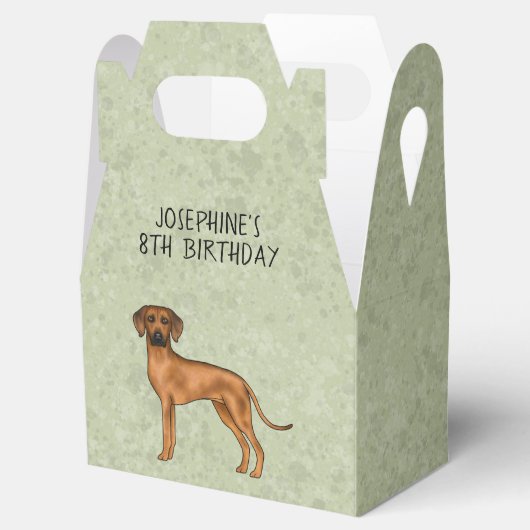 Rhodesian Ridgeback Schattige bruine hond met teks Bedankdoosjes (Geopend)