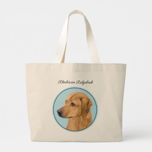 Rhodesian Ridgeback Schilderij Red Wheaten Dog Art Grote Tote Bag (Achterkant)