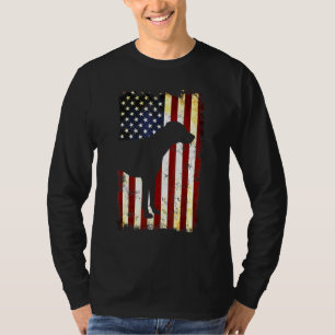 Rhodesian Ridgeback Silhouet Amerikaanse Vlag 4th T-shirt
