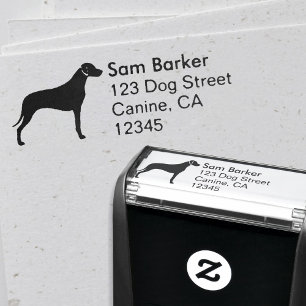 Rhodesian Ridgeback Silhouette Return Address Zelfinktende Stempel