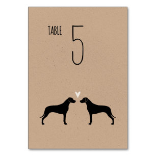 Rhodesian Ridgeback Silhouetten Huwelijksreceptie Kaart