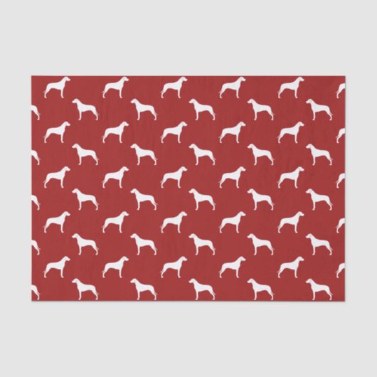 Rhodesian Ridgeback Silhouettes Pattern Red Tissuepapier (Voorkant)