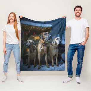 Rhodesian Ridgeback Sneeuw slee Kerst decor Fleece Deken