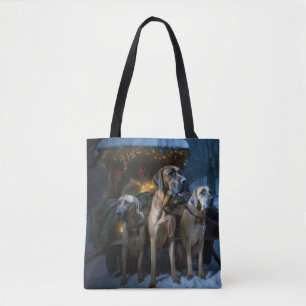 Rhodesian Ridgeback Snowy Sleigh Kerstdecoratie Draagtas