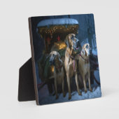 Rhodesian Ridgeback Snowy Sleigh Kerstdecoratie Fotoplaat (Voorkant)