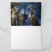 Rhodesian Ridgeback Snowy Sleigh Kerstdecoratie Kaart (Binnen)