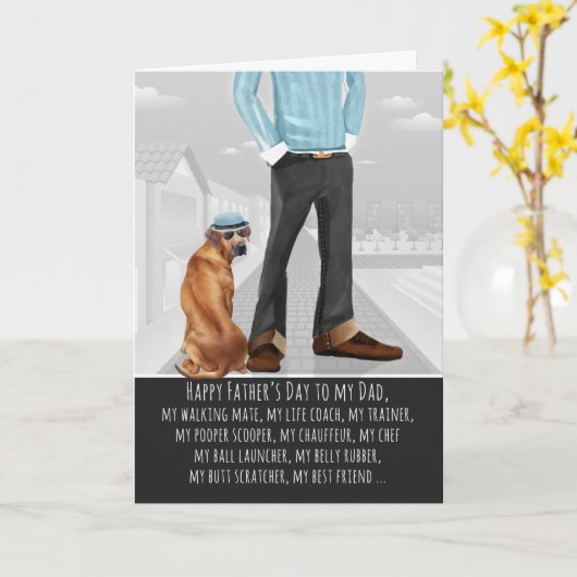 Rhodesian Ridgeback van de Vaderdag Kaart (Gele Bloem)