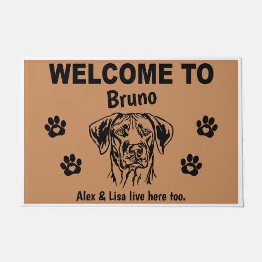 Rhodesian Ridgeback Welcome Personalized Custom  Deurmat (Voorkant)