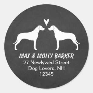 Rhodesian Ridgebacks Liefde Retouradres Ronde Sticker