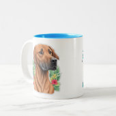 Rhodesian Ridgebacks zijn mijn kopje thee koffie M Tweekleurige Koffiemok (Voorkant links)
