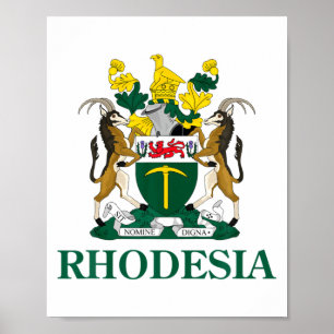 Rhodesië Wapen Van Zimbabwe Grappig Zuid-Afrika  Poster